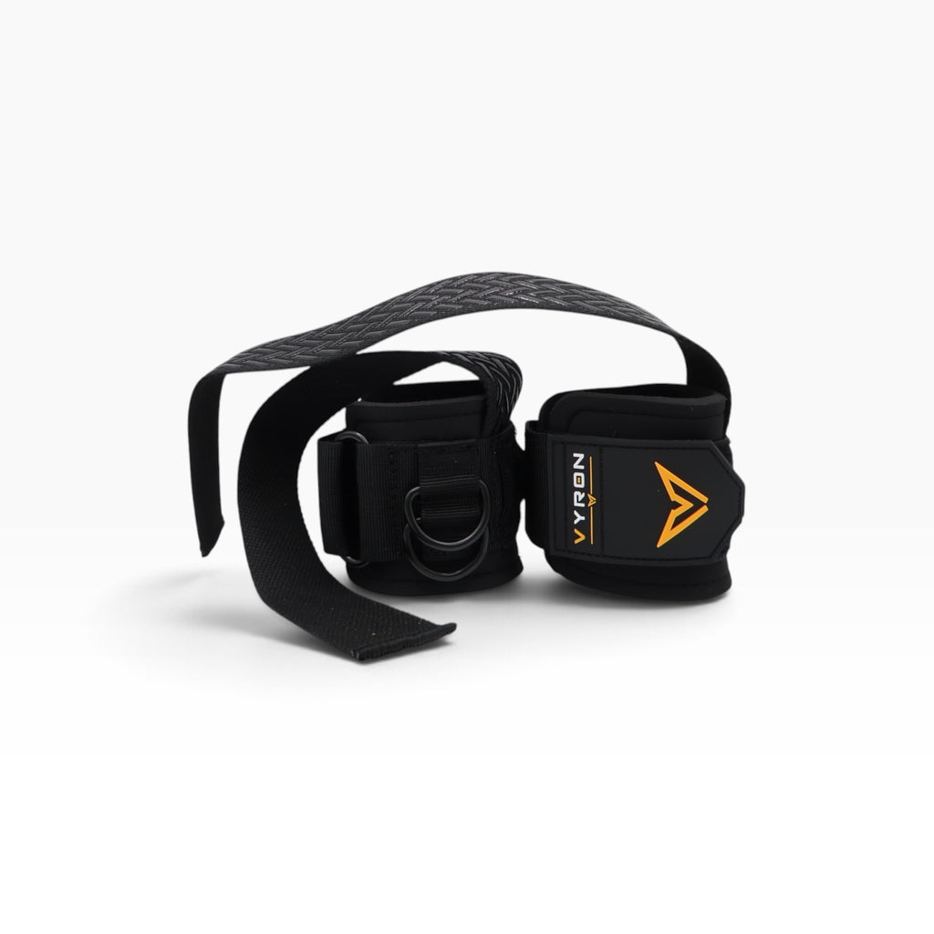 VYRON 3-in-1 Premium Zughilfen in Schwarz mit Zughilfenschlaufen und D-Ringen