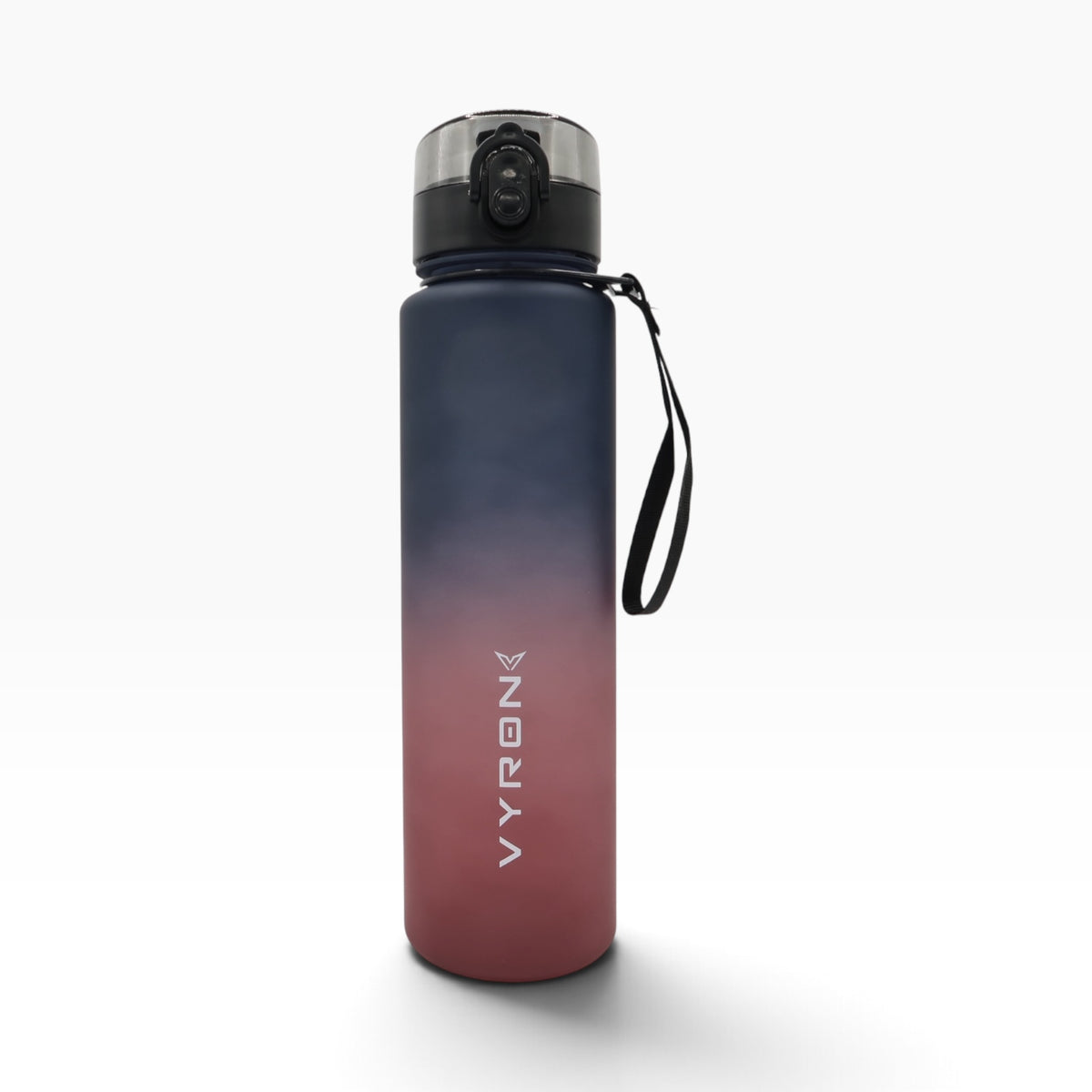 VYRON Sport-Trinkflasche 750 ml in Midnight Rose, Vorderansicht mit Trageschlaufe
