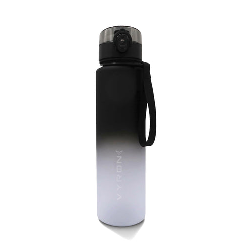 VYRON Sport-Trinkflasche 750 ml in Smoke Black, Vorderansicht mit Trageschlaufe